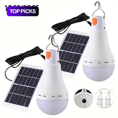 Solar-Powered LED Light Bulb, Emergency Light Bulb with 3 Lighting Modes, Portable Night Light for Garden, Camping and Fishing #TOP PICKS