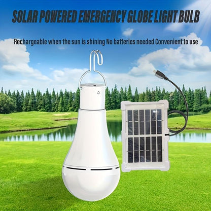 Solar-Powered LED Light Bulb, Emergency Light Bulb with 3 Lighting Modes, Portable Night Light for Garden, Camping and Fishing #TOP PICKS