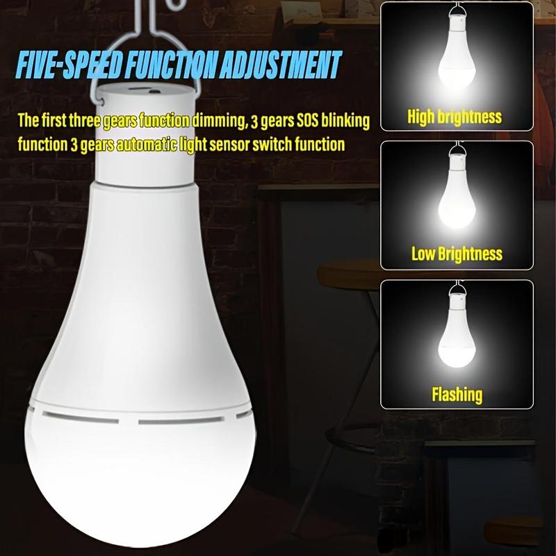 Solar-Powered LED Light Bulb, Emergency Light Bulb with 3 Lighting Modes, Portable Night Light for Garden, Camping and Fishing #TOP PICKS