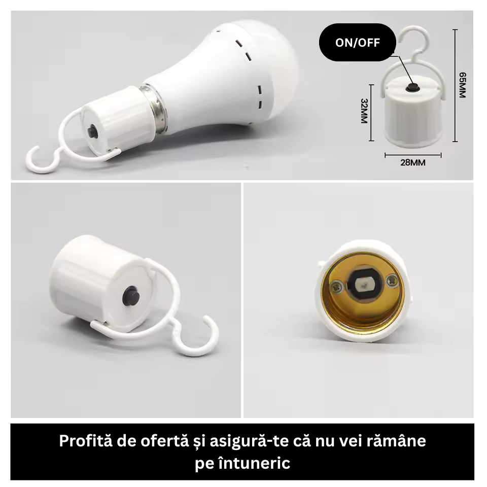 Bec LED de Urgență Reîncărcabil