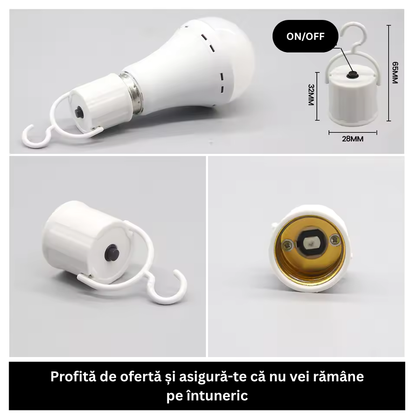 Bec LED de Urgență Reîncărcabil